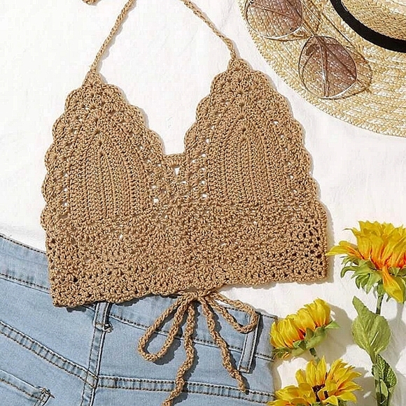 CROCHET HALTER TOP - Picture 1 of 6